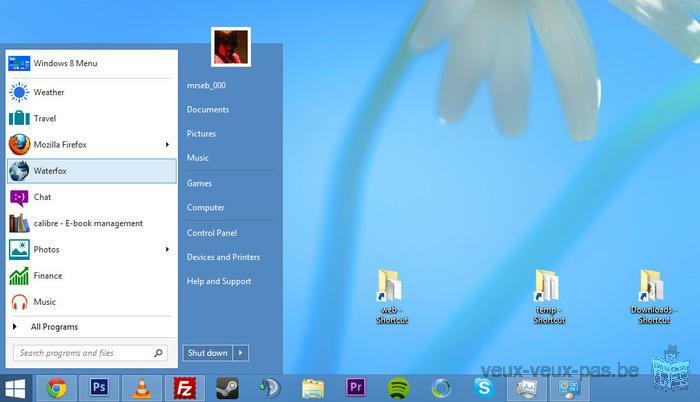 Remettre le menu démarrer de Windows 8 comme Windows 7 ou Windows Vista ou Windows XP